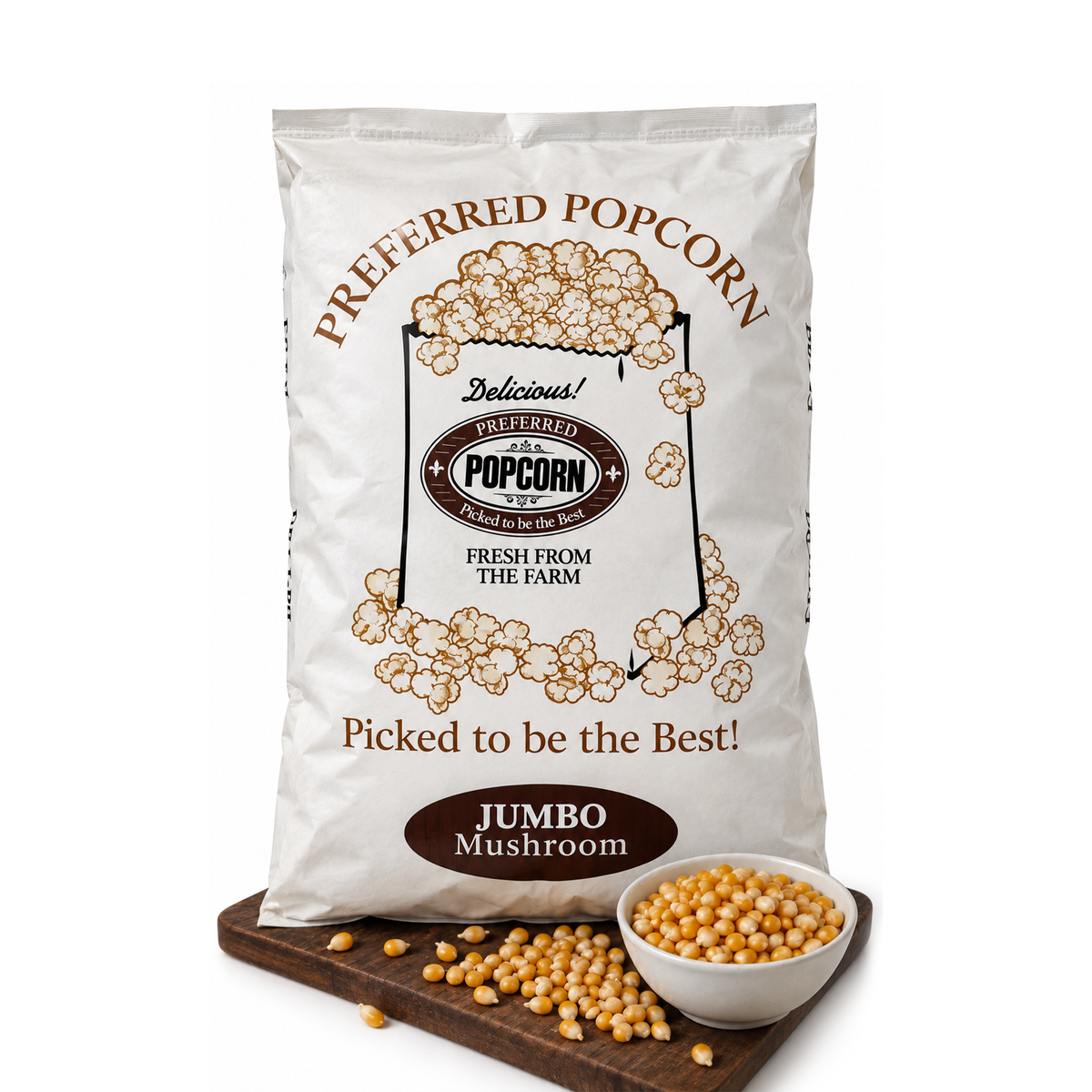 Maíz Palomero Mushroom Jumbo Preferred Popcorn – Bulto 20 kg